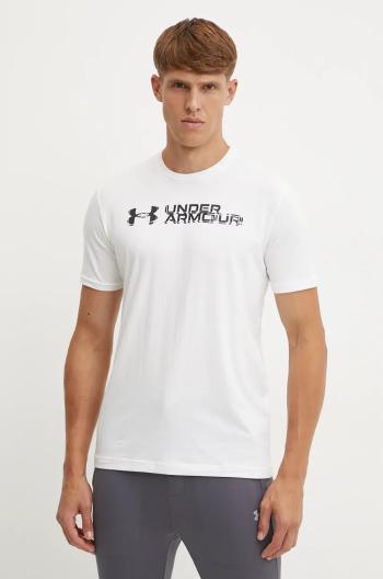 Tričko Under Armour SLICED WORDMARK bílá barva, s potiskem, 1386807