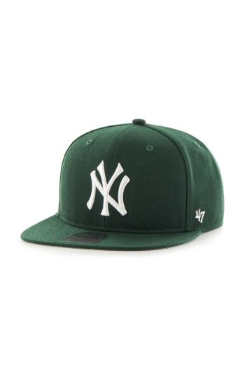 Bavlněná baseballová čepice 47 brand MLB New York Yankees zelená barva, s aplikací, B-NSHOT17WBP-DG