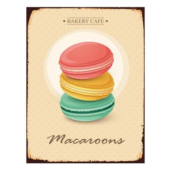 Žlutá nástěnná kovová cedule Macaroons - 25*1*33 cm 6Y5054