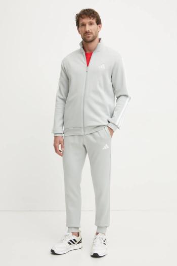 Tepláková súprava adidas 3S FL TT TS pánska, šedá farba, JI8883