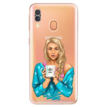 Odolné silikonové pouzdro iSaprio - Coffe Now - Blond - Samsung Galaxy A40