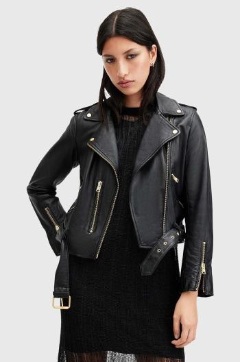 Kožená bunda AllSaints BALFERN BIKER dámská, černá barva, přechodná, W084LB