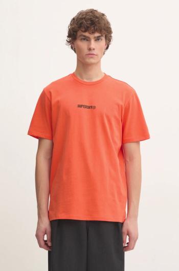 Bavlněné tričko Superdry oranžová barva, s aplikací, M1012028A-UM2
