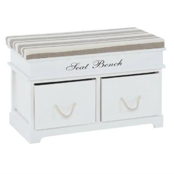 Bancă cu spațiu de depozitare Bancă 1, 70 x 35 x45 cm, alb