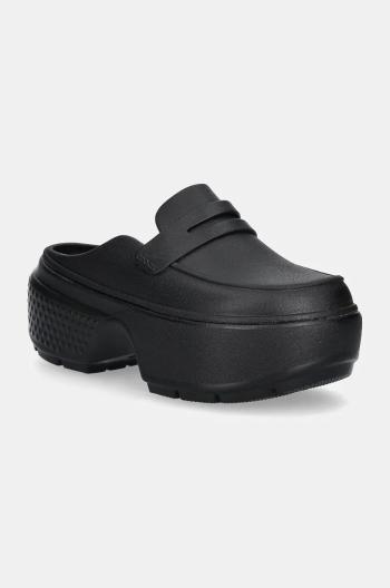 Pantofle Crocs Stomp Loafer Clog dámské, černá barva, na platformě, 209937