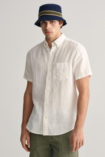 KOŠILE GANT REG LINEN SS SHIRT WHITE