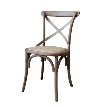 Přírodní dřevěná židle s ratanovým výpletem Old French chair - 45*40*88 cm  41067800