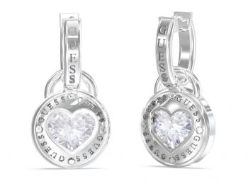 Guess Slušivé visací náušnice 2v1 Rolling Hearts JUBE03351JWRHT/U