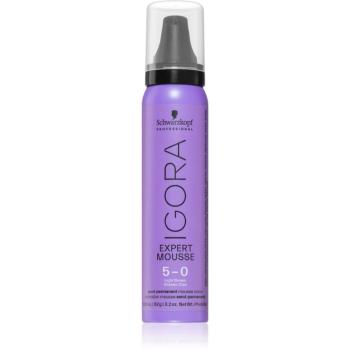 Schwarzkopf Professional IGORA Expert Mousse barvicí pěna na vlasy odstín 5-0 Light Brown Natural 100 ml