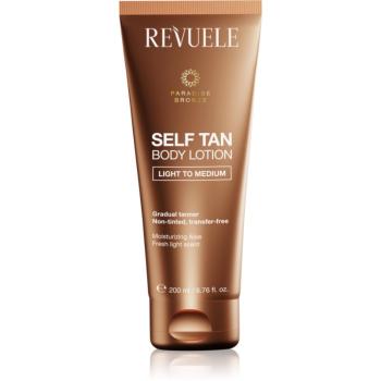 Revuele Paradise Bronze Self Tan Body Lotion samoopalovací mléko pro postupné opálení odstín Light To Medium 200 ml