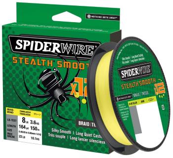 Spiderwire splétaná šňůra stealth smooth 12 hi-vis žlutá 150 m - 0,07 mm 6 kg