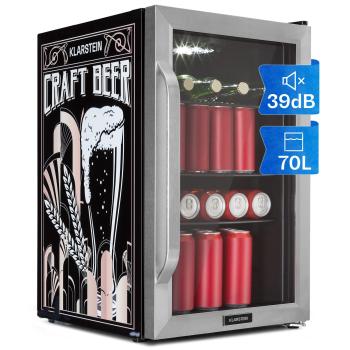 Klarstein Beersafe 70 Craft Beer Edition, lednice, 70 litrů, skleněné dveře, nerezavějící ocel