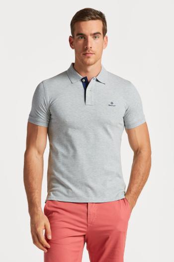 POLOKOŠILE GANT CONTRAST COLLAR PIQUE SS RUGGER GREY MELANGE