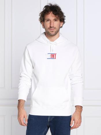 Tommy Jeans pánská bílá mikina - XXL (YBR)