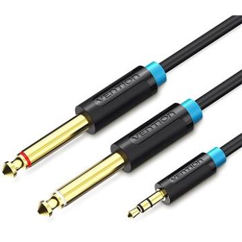 Vention 3.5mm Male to 2x 6.3mm Male Audio Cable 1m Black (BACBF)