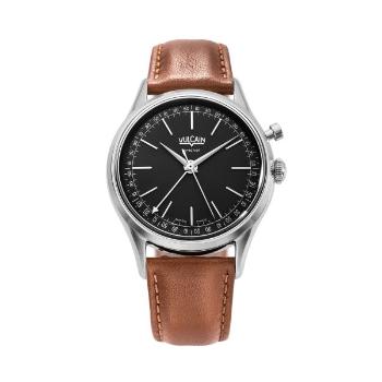 Vulcain Cricket President 39 mm - Black - Brown Plain