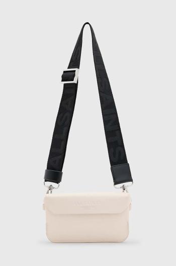 Kožená kabelka AllSaints ZOE CROSSBODY béžová barva, W312XB