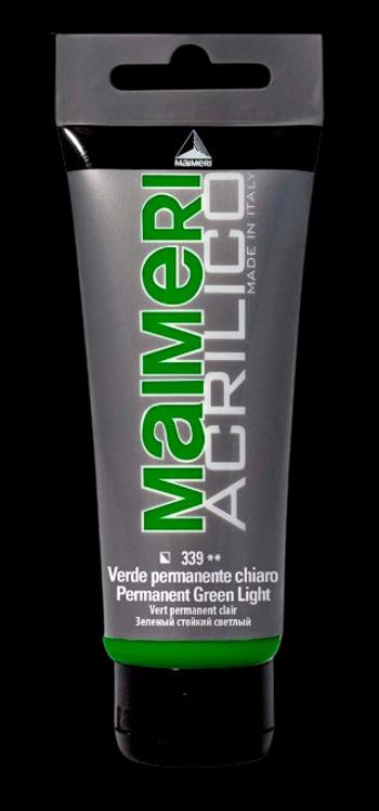 MAIMERI ACRILICO - Akrylové farby 339 - permanent green light, 0,2 L