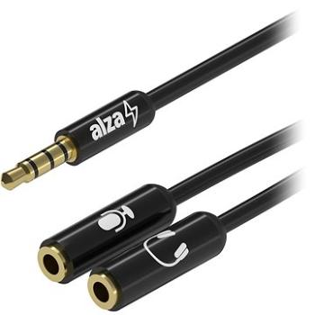 AlzaPower 3.5mm Jack 4P-TRRS (M) to 2x 3.5mm Jack (F) 0.15m adapter černý (APW-ADCBA4JM23JF0015B)