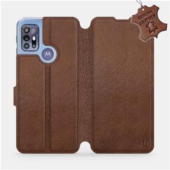 Kožené flip pouzdro na mobil Motorola Moto G30 - Hnědé -  Brown Leather (5903516687329)