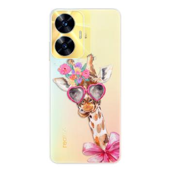 Odolné silikonové pouzdro iSaprio - Lady Giraffe - Realme C55