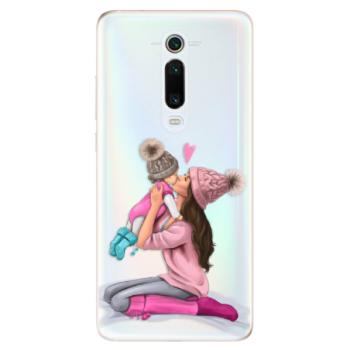 Odolné silikonové pouzdro iSaprio - Kissing Mom - Brunette and Girl - Xiaomi Mi 9T Pro