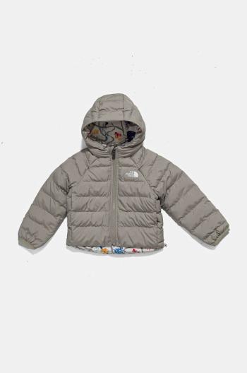 Dětská oboustranná bunda The North Face REVERSIBLE PERRITO HOODED JACKET šedá barva, NF0A88VJ1I41