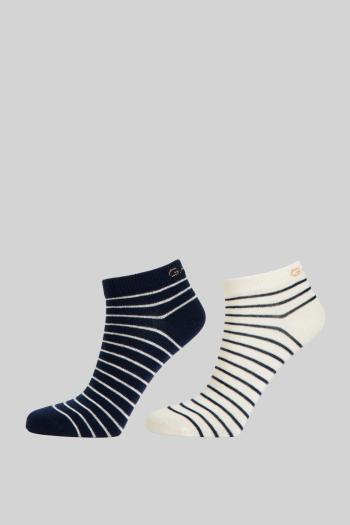 PONOŽKY GANT BRETON STRIPE ANKLE SOCKS 2-PACK EVENING BLUE