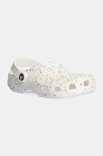 Dětské pantofle Crocs CLASSIC PAINT SPLATTER CLOG bílá barva, 210349