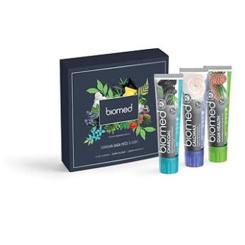 BIOMED pánská dárková sada Charcoal, Calcimax, Gum Health 3× 100 g (7640168937126)