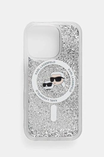 Obal na telefon Karl Lagerfeld iPhone 16 Pro 6.3 průhledná barva, KLHMP16LLGKCSGH