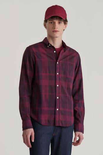 KOŠILE GANT REG GMNT DYED CHECK SHIRT RICH WINE