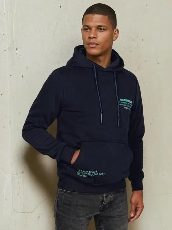 Pánska tmavomodrá mikina s kapucňou Dstreet BX5689