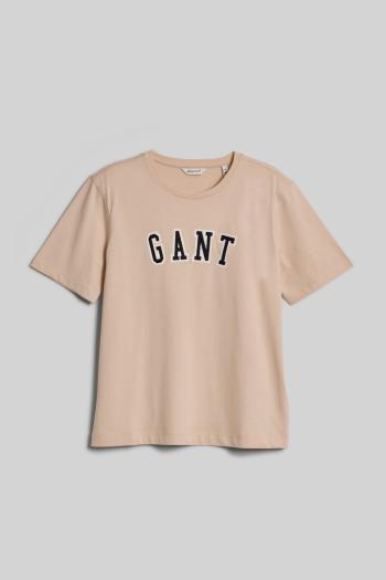 TRIČKO GANT REL LOGO C-NECK T-SHIRT SOFT OAT