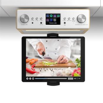 Auna Connect Soundchef, kuchynské rádio s držiakom na tablet, set, DAB+, FM, 2x3", buk