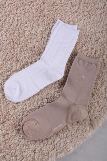 Smetanovo-béžové ponožky CK Women Sock 2P CK AO