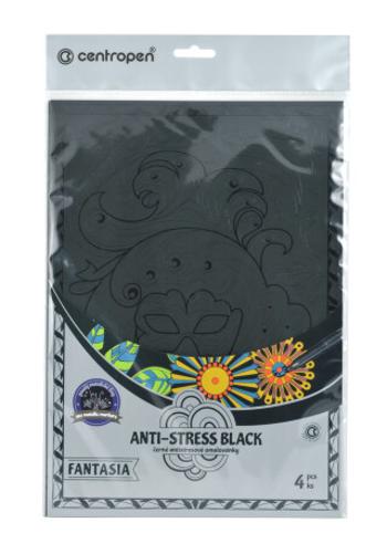 Centropen Antistress omalovánky Fantasia black 4 ks