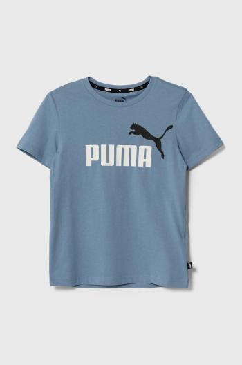 Dětské bavlněné tričko Puma černá barva, s potiskem