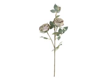 Dekorace umělá zelená květina Růže Rose dusty green - 75 cm 39053521 (39535-21)