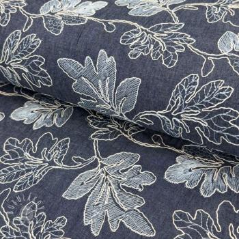 Bavlnená látka JEANS EMBROIDERY Lisa design B