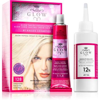 Kallos Glow permanentní barva na vlasy odstín 128 Pearl Blond 100 ml