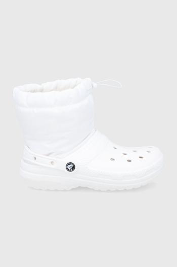 Sněhule Crocs Classic Lined Neo Puff Boot bílá barva, 206630