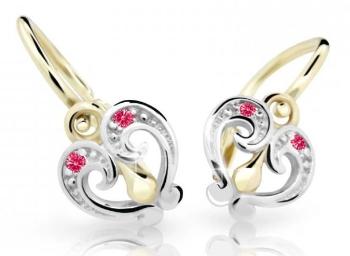 Cutie Jewellery Slušivé dětské náušnice ze žlutého zlata C2211-10-X-1 fuchsiová