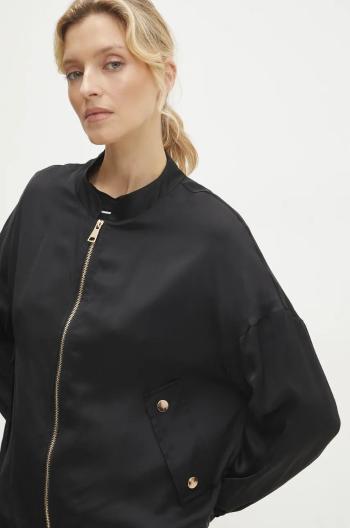 Bomber bunda Answear Lab černá barva, přechodná, oversize