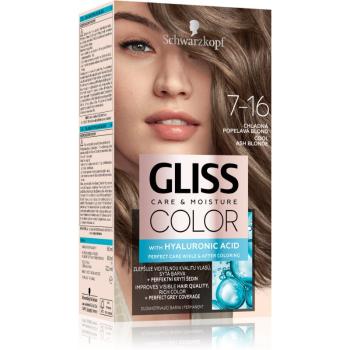 Schwarzkopf Gliss Color permanentní barva na vlasy odstín 7-16 Chladná popelavá blond 1 ks