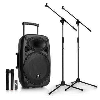 Auna Streetstar 15 mobilní PA-zařízení 2 x mikrofonní stojan sada 15"