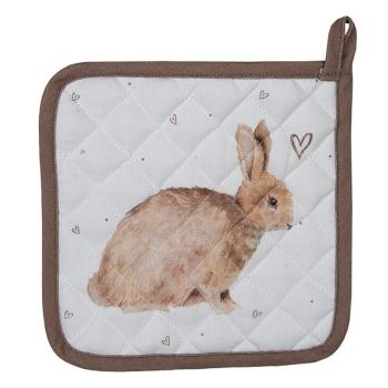 Bavlněná dětská chňapka - podložka s motivem králíčka a srdíček Bunnies in Love - 16*16 cm BSLC45K