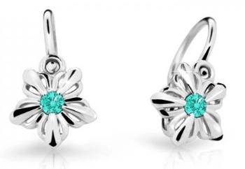 Cutie Jewellery Dětské kytičkové náušnice z bílého zlata C2238-10-X-2 světle zelená