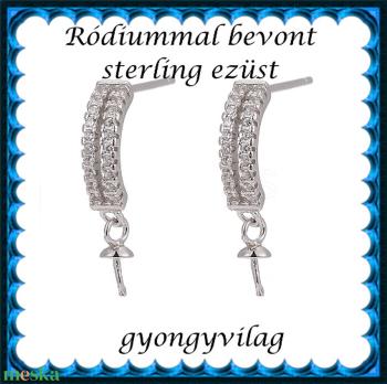 925-ös sterling ezüst ékszerkellék: fülbevaló kapocs, bedugós EFK B 62