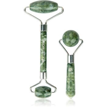 Brushworks Jade Roller & Globe Set masážní váleček na obličej a masážní pomůcka